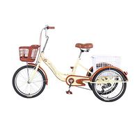 Bici a Tre Ruote Triciclo Adulti con Cestino della Spesa Trike Bike Bicicletta 20 Pollici Bicicletta a 3 Ruote Picnic Shopping Lavoro Uomini Donne Ciclismo Pedalata