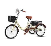 Bici a Tre Ruote Triciclo Adulti con Cestino della Spesa Trike Bike Bicicletta 7 velocità Bicicletta a 3 Ruote Lo Shopping ricreativo Bici Uomo e Donna Ciclismo Pedalata