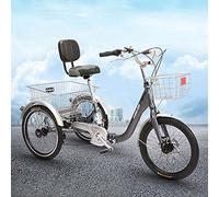 Bici a Tre Ruote Triciclo Pieghevole Adulti Trikes Cruiser Bike 7 velocità Triciclo Pieghevole Basso Step-Through con Grande Cestino Adulti Donne Uomini Anziani Ciclismo Pedaling