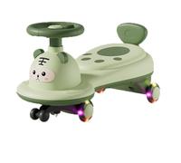 bici Auto oscillante con musica e luce antiribaltamento for ragazzi e ragazze giocattolo da cavalcare ruota lampeggiante età 3 anni e oltre bicicletta(Groen)