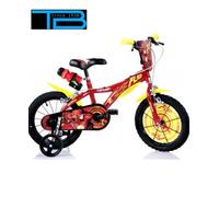 Bici Bambino 16'' FLASH con Rotelle/Stabilizzatori-Borraccia Dino Bikes