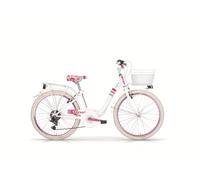 Bici Bicicletta Bambina Donna MBM Fleur 24" Cambio 6 Velocità (Bianco)