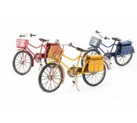 BICI BICICLETTA MODELLINO IN METALLO CON CESTINO E BORSE SOPRAMMOBILE REGALO