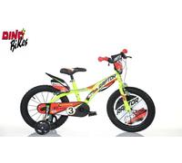 BICI BICICLETTA ROSSA GIALLA DA BAMBINO BIMBO CON ROTELLE 3 4 5 6 7 8 ANNI