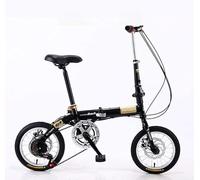 Bici da Città, Bici Pieghevole per Adulti, Mini Ultraleggero Portatile Pieghevole per Bambini Adulti Studenti Uomini E Donne Ruota Piccola, Bici con Freno A Doppio Disco A velocità, Black