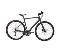Bici Da Città Carbon City Bike Uomini Donne Pendolare Urbana Bicicletta Ibrida Shimano 16 Velocità Freno a Disco Leggera Manubrio Piatto Bici Da Strada L/700C/18speed