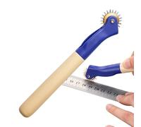 Bici da cucito per marcatori in tessuto, robusto strumento per punteggi con manico in legno, ruota perforante per marcature su carta, tessuto, pelle, progetti fai da te, decorazioni per la casa