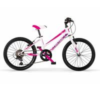 Bici district 20 matt bianco e fucsia fluo 6 velocità donna ragazza bambina