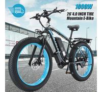 Bici Elettrica 26 pollici 1000W Bicicletta da Montagna Ebike Fatbike 21 Velocità