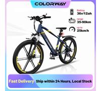 Bici elettrica HITWAY, potente mountain bike elettrica 36V 12Ah 250W con velocità, bici di supporto da 26 pollici BLACK