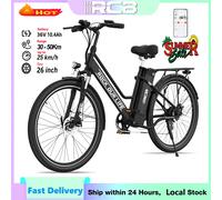 Bici elettrica RCB, bici da pendolare elettrica da 26", batteria rimovibile da 36 V 10,4 Ah, motore ad alta velocità da 250 W, portata fino a 50 km, bici elettrica da città Black