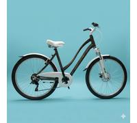 Bici Ibrida 26 Donna Alluminio Freni Disco Personalizzabile City Trekking Nero