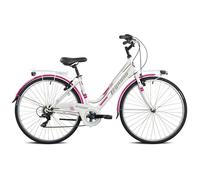BICI LEGNANO L486 FUXIA BIANCO VERSILIA CITY BIKE DONNA ACCIAIO 6 VEL UNISEX 28"