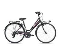 BICI LEGNANO L486 NERO FUXIA VERSILIA CITY BIKE DONNA ACCIAIO 6 VEL UNISEX 28"