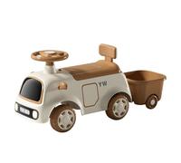 bici Macchina a spinta con rimorchio, giocattolo da interno ed esterno for bambini, con vano portaoggetti sotto il sedile, musica leggera bicicletta(Bruin,With Trailer)
