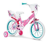 Bici Minnie Bicicletta bambina 16 pollici Rosa Con Rotelle e Portabambole