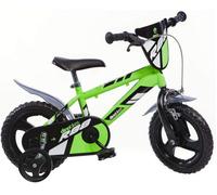 BICI MISURA 12 BIMBO DINO BIKES BICICLETTA BAMBINO VERDE FLUO ART. 412 UL-R88