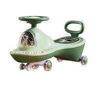 bici Monopattino Wiggle con ruote lampeggianti a LED e musica, antiribaltamento e sterzo flessibile, giocattolo da cavalcare bicicletta(Groen,Flashing wheel)