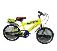 Bici mtb 16 Hunter per bambino gialla con rotelle borraccia e parafanghi