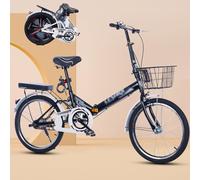Bici Pieghevole Adulto, 20" 22" Leggera Bicicletta Pieghevole Per Guidare Su Diversi Tipi Di Strade Ammortizzazione Cerchi In Lega Di Magnesio Doppi Freni(Black,22 inch)