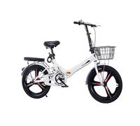 Bici Pieghevole Adulto, 20" 22" Leggera Bicicletta Pieghevole Per Guidare Su Diversi Tipi Di Strade Ammortizzazione Cerchi In Lega Di Magnesio Doppi Freni(White,20 inch)