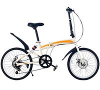 Bici Pieghevole Da 20 Pollici - Bici Pieghevole Da Città Da 20 Pollici A 7 Velocità Bici Pieghevole Per Adulti In Acciaio Al Carbonio Con Doppi Freni A Disco, Piccola E Portatile C,20-inch