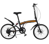 Bici Pieghevole Da 20 Pollici - Bici Pieghevole Da Città Da 20 Pollici A 7 Velocità Bici Pieghevole Per Adulti In Acciaio Al Carbonio Con Doppi Freni A Disco, Piccola E Portatile B,20-inch