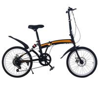Bici Pieghevole Da 20 Pollici - Bici Pieghevole Da Città Da 20 Pollici A 7 Velocità Bici Pieghevole Per Adulti In Acciaio Al Carbonio Con Doppi Freni A Disco, Piccola E Portatile A,20-inch