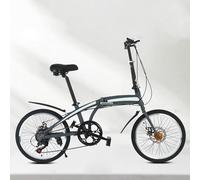 Bici Pieghevole Da 20 Pollici Per Adulti, Bici Da Città Compatta A 7 Velocità, Bicicletta Pieghevole In Acciaio Al Carbonio Con Altezza Regolabile, Freni A Doppio Disco E Parafanghi A,20-inch