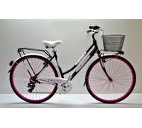 Bici trekking 28 alluminio nero fucsia personalizzabile
