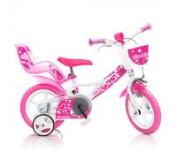 BICICLETTA 12 BAMBINA DINO BIKES "LITTLE HEARTH" - COLORE FUXIA-BIANCO