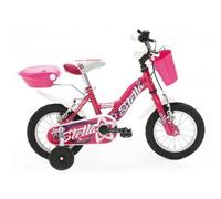 Bicicletta 12 Pollici da Bambina Rosa con Rotelle Pedali Cestino Bici per Bimbe