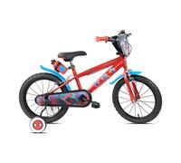 Denver Bike Bicicletta Bambino 16 Pollici Licensed Spiderman, 4-6 Anni, Rotelle Removibili, Freni Caliper Anteriore/Posteriore, Telaio Acciaio, Ruote Gonfiabili, Borraccia e Scudo