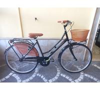 BICICLETTA 26 OLANDA LUSSO "FAUSTO COPPI" DONNA COLORE NERO CON CESTINO MARRONE