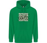 Bicicletta Anatomia Divertente Ciclismo Bambini Felpa con Cappuccio