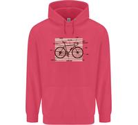 Bicicletta Anatomia Divertente Ciclismo Bambini Felpa con Cappuccio