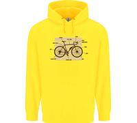 Bicicletta Anatomia Divertente Ciclismo Bambini Felpa con Cappuccio