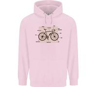 Bicicletta Anatomia Divertente Ciclismo Bambini Felpa con Cappuccio