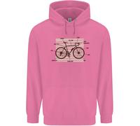 Bicicletta Anatomia Divertente Ciclismo Bambini Felpa con Cappuccio