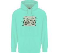 Bicicletta Anatomia Divertente Ciclismo Bambini Felpa con Cappuccio