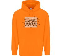 Bicicletta Anatomia Divertente Ciclismo Bambini Felpa con Cappuccio