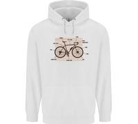 Bicicletta Anatomia Divertente Ciclismo Bambini Felpa con Cappuccio