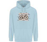 Bicicletta Anatomia Divertente Ciclismo Bambini Felpa con Cappuccio