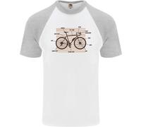 Bicicletta Anatomia Divertente Ciclismo DA UOMO S/S Baseball T-Shirt