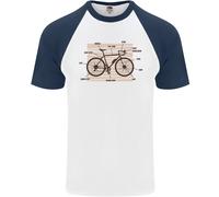 Bicicletta Anatomia Divertente Ciclismo DA UOMO S/S Baseball T-Shirt
