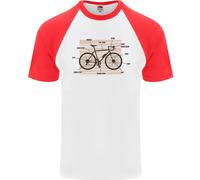 Bicicletta Anatomia Divertente Ciclismo DA UOMO S/S Baseball T-Shirt
