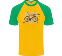 Bicicletta Anatomia Divertente Ciclismo DA UOMO S/S Baseball T-Shirt