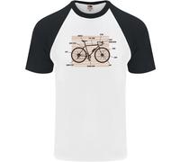 Bicicletta Anatomia Divertente Ciclismo DA UOMO S/S Baseball T-Shirt