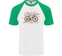 Bicicletta Anatomia Divertente Ciclismo Uomo S/S Baseball T-Shirt