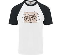 Bicicletta Anatomia Divertente Ciclismo Uomo S/S Baseball T-Shirt